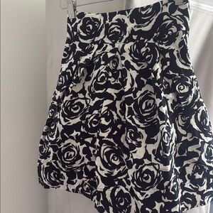 Forever 21 Black and White Ruffled Bubble Mini Skirt with wide black belt